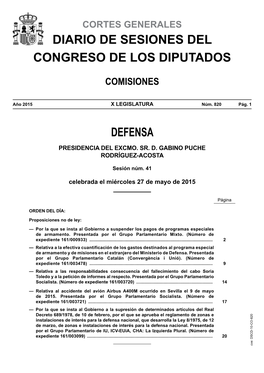 Diario De Sesiones De La Comisión De Defensa