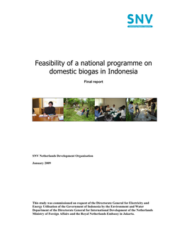 Feasibility of a National Programme on Domestic Biogas in Indonesia