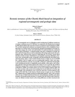 Tectonic Terranes of the Chortis Block Based on Integration of Regional Aeromagnetic and Geologic Data