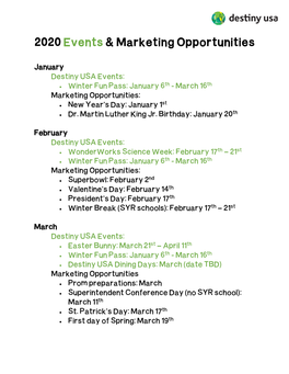 2020 Events & Marketing Opportunities