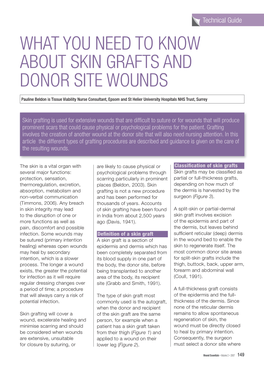 What You Need to Know About Skin Grafts and Donor Site Wounds