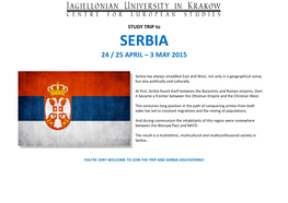 Serbia 24 / 25 April – 3 May 2015