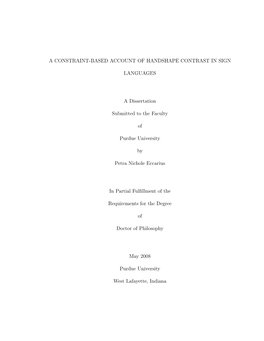 A Constraint-Based Account of Handshape Contrast in Sign