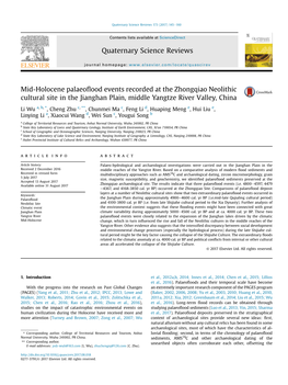 Mid-Holocene Palaeoflood Events Recorded at the Zhongqiao Neolithic