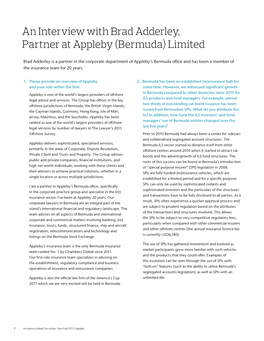 An Interview with Brad Adderley, Partner at Appleby (Bermuda) Limited