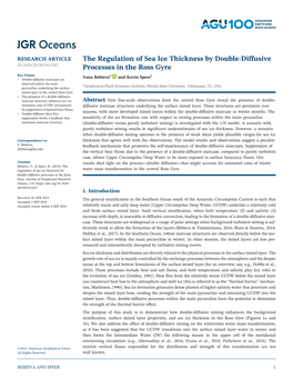 The Regulation of Sea Ice Thickness by Double‐Diffusive Processes in the Ross Gyre