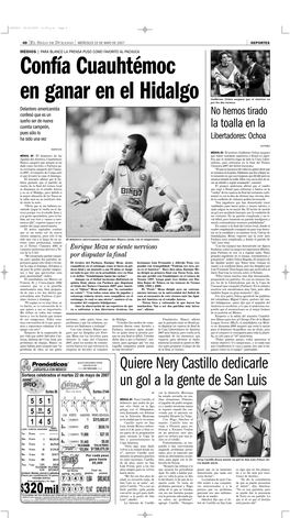 Quiere Nery Castillo Dedicarle Un Gol a La Gente De San Luis