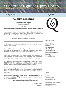 August Meeting