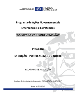 Relatório Caravana Porto Alegre Do Norte