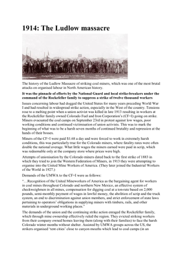 1914: the Ludlow Massacre