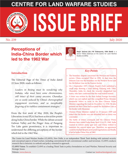 CENTRE for LAND WARFARE STUDIES ISSUE BRIEF No