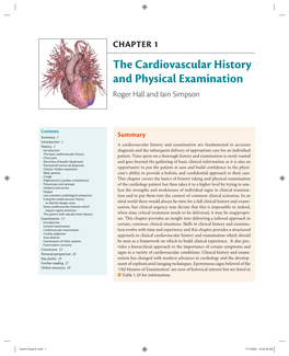 The Cardiovascular History and Physical Examination Roger Hall and Iain Simpson