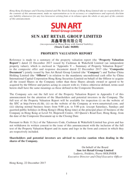 SUN ART RETAIL GROUP LIMITED 高鑫零售有限公司 (Incorporated in Hong Kong with Limited Liability) (Stock Code: 06808)