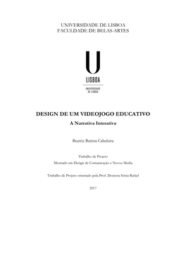 Design De Um Jogo Educativo: a Narrativa Interativa