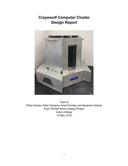 Crayowulf Computer Cluster Design Report