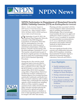 NPDN News Volume 6 Issue 9, September 2011