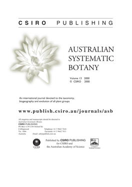 Australian Systematic Botany