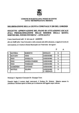 Pal) Programmazione Delle Risorse Della Quota Servizi Del Fondo Povertà'- Annualità'