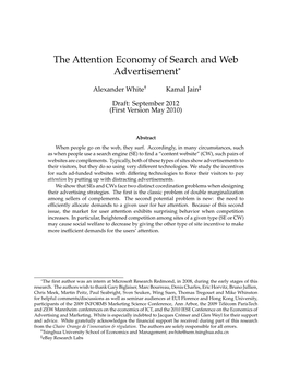 The Attention Economy of Search and Web Advertisement∗