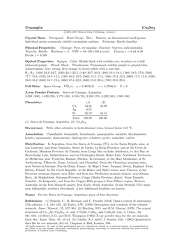 Umangite Cu3se2 C 2001-2005 Mineral Data Publishing, Version 1