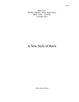 A New Style of Rock