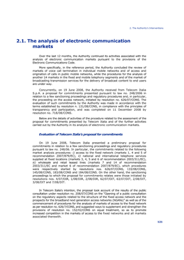 2.1. the Analysis of Electronic Communication Markets