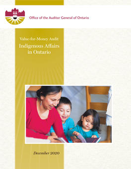 Value-For-Money Audit: Indigenous Affairs in Ontario (2020)