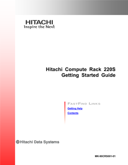 Hitachi Compute Rack 220S Getting Started Guide