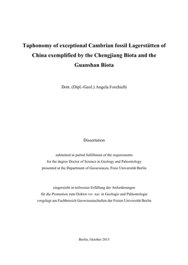 Taphonomy of Cambrian (Stage 3/ 4) Sponges from Yunnan (South China) 21  3.2