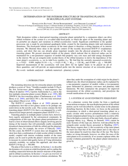 Determination of the Interior Structure of Transiting Planets in Multiple-Planet Systems