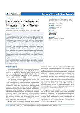 Diagnosis and Treatment of Pulmonary Hydatid Disease