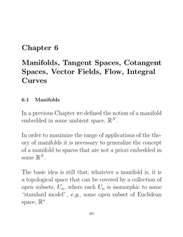 Chapter 6 Manifolds, Tangent Spaces, Cotangent