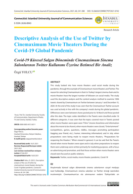 Descriptive Analysis of the Use of Twitter by Cinemaximum Movie Theaters During the Covid-19 Global Pandemic