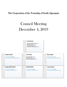 Council Meeting December 4, 2019