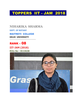 Toppers Iit - Jam 2018