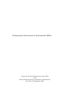 Report on Parliamentary Involvement in International Affairs