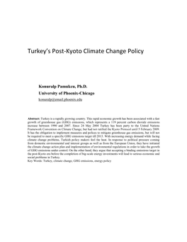 Pamukcu. 2010. Turkey's Post-Kyoto CC Policy.Pdf