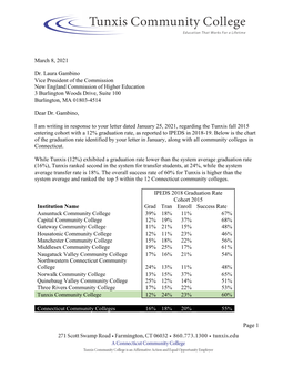 Graduation Rate Report to NECHE, 2021