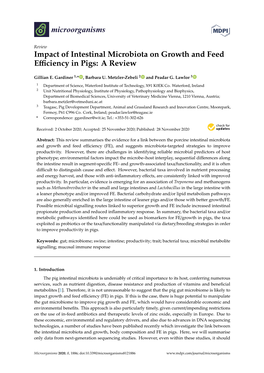 Impact of Intestinal Microbiota on Growth and Feed Efficiency