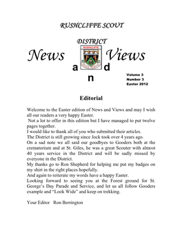 News Views a D Volume 3 N Number 3 Easter 2012