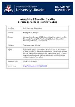 Assembling Information from Big Corpora by Focusing Machine Reading