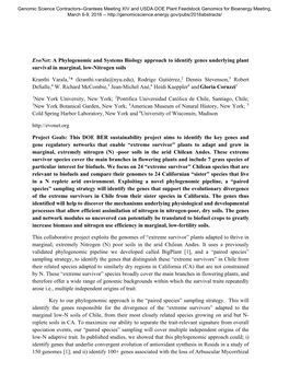 A Phylogenomic and Systems Biology Approach to Identify Genes Underlying Plant Survival in Marginal, Low-Nitrogen Soils