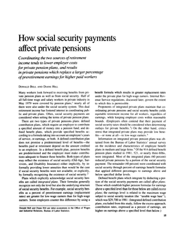 How Social Security Payments Affect Private Pensions