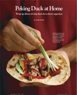 Peking Duck at Home Wrap up Slivers of Crisp Duck for a Showy Appetizer