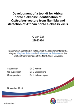 Identification of Culicoides Vectors from Namibia and Detection of African Horse Sickness Virus