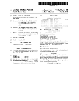 (12) United States Patent (10) Patent No.: US 8,389,522 B2 Mochly-Rosen Et Al