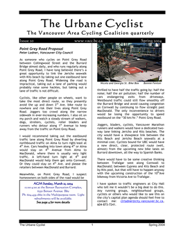 The Urbane Cyclist the Vancouver Area Cycling Coalition Quarterly