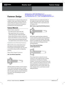 Sealing Screws, Self Taping Roofing Fastener Design