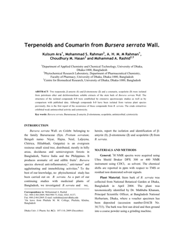 Terpenoids and Coumarin from Bursera Serrata Wall