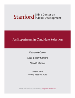 An Experiment in Candidate Selection